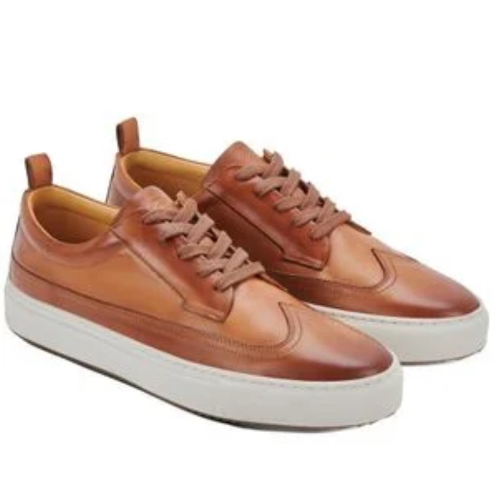 Greats Sz 10 1/2 Court Longwing‎ Cuoio Leather Sneakers